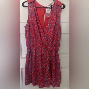 Red V-Neck Sleeveless Mini Sundress